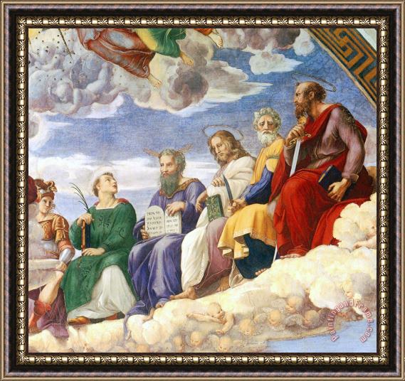 Raphael The Stanza Della Segnatura Ceiling [detail 3] Framed Print